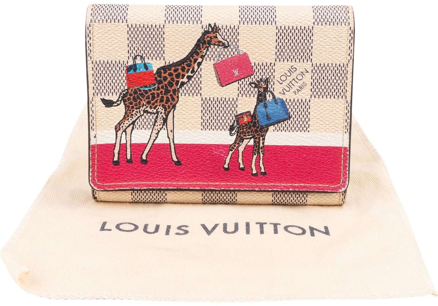 Louis Vuitton Monogram Damier Azur Illustre Giraffe Animation Small Victorine Wallet
