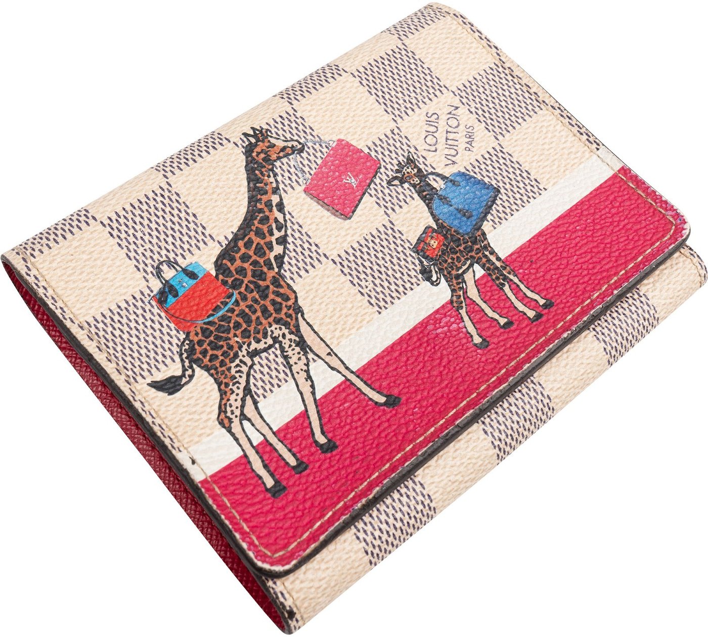 Louis Vuitton Monogram Damier Azur Illustre Giraffe Animation Small Victorine Wallet