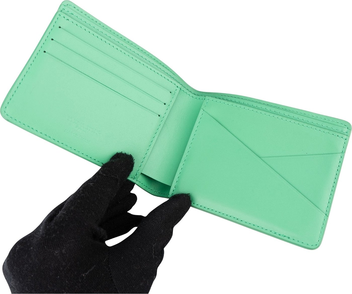 Louis Vuitton Green Monogram Empreinte Leather Slender Wallet