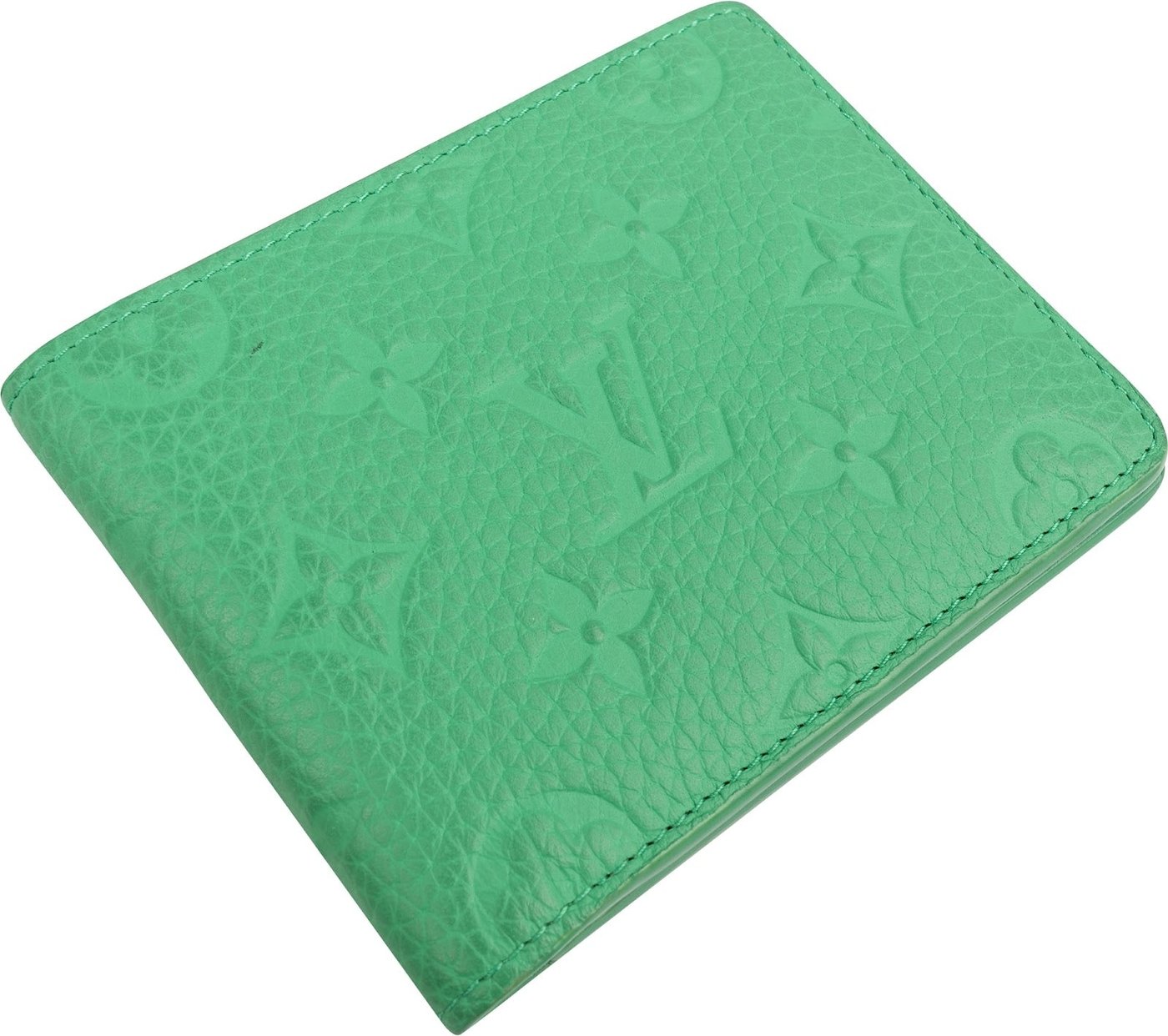 Louis Vuitton Green Monogram Empreinte Leather Slender Wallet
