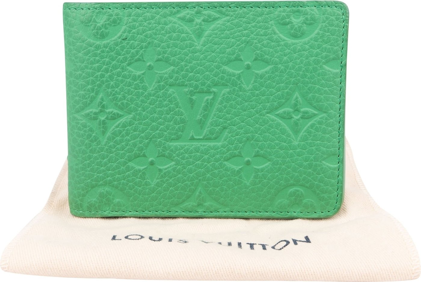 Louis Vuitton Green Monogram Empreinte Leather Slender Wallet