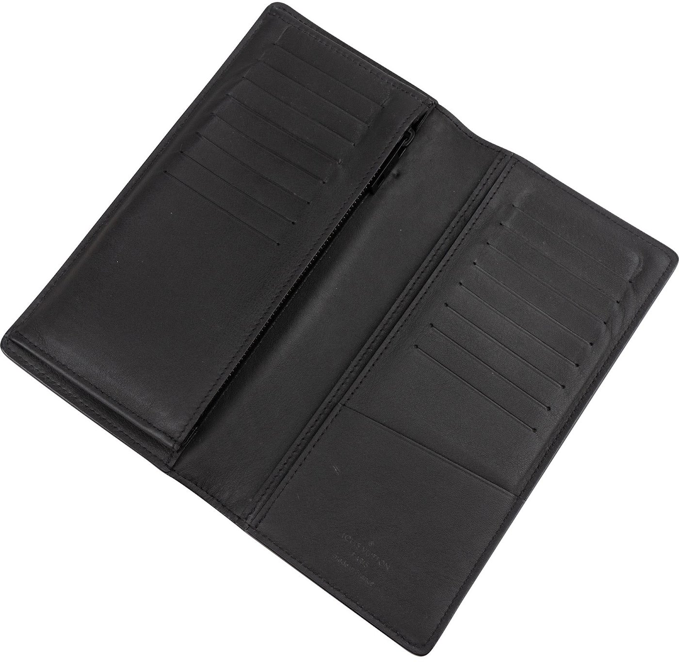 Louis Vuitton Black Leather Aerogram Brazza Wallet