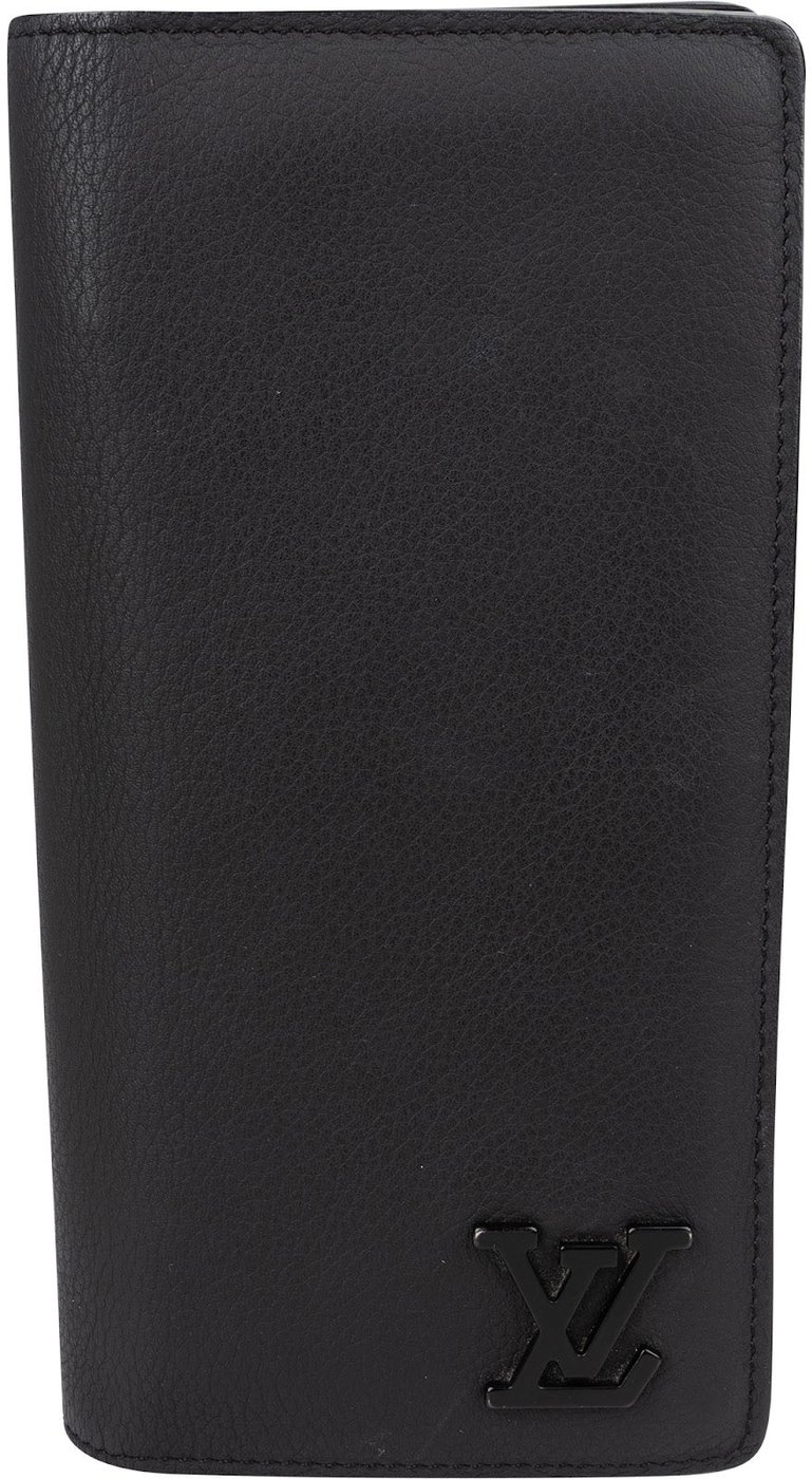 Louis Vuitton Black Leather Aerogram Brazza Wallet