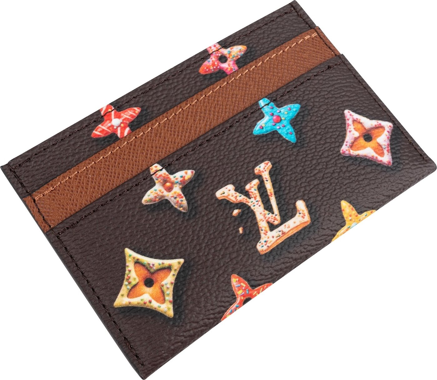 Louis Vuitton Monogram Chocolate Donut Double Card Holder Wallet