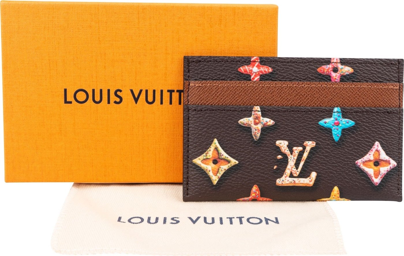 Louis Vuitton Monogram Chocolate Donut Double Card Holder Wallet