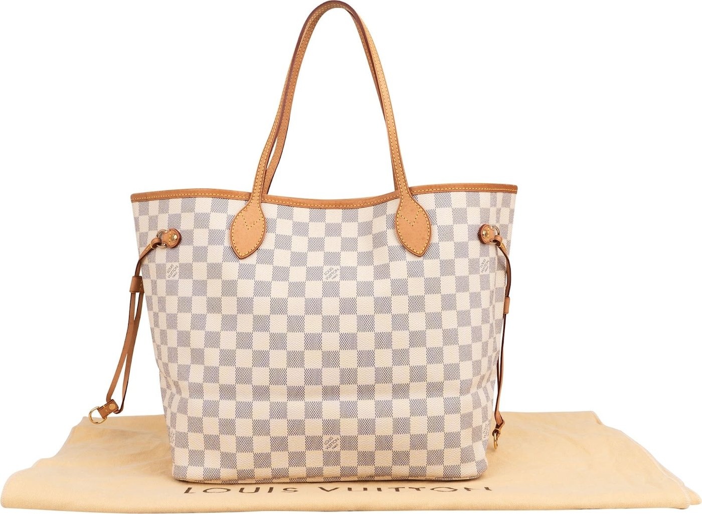 Louis Vuitton Monogram Damier Azur Canvas Neverfull MM Shoulder Bag