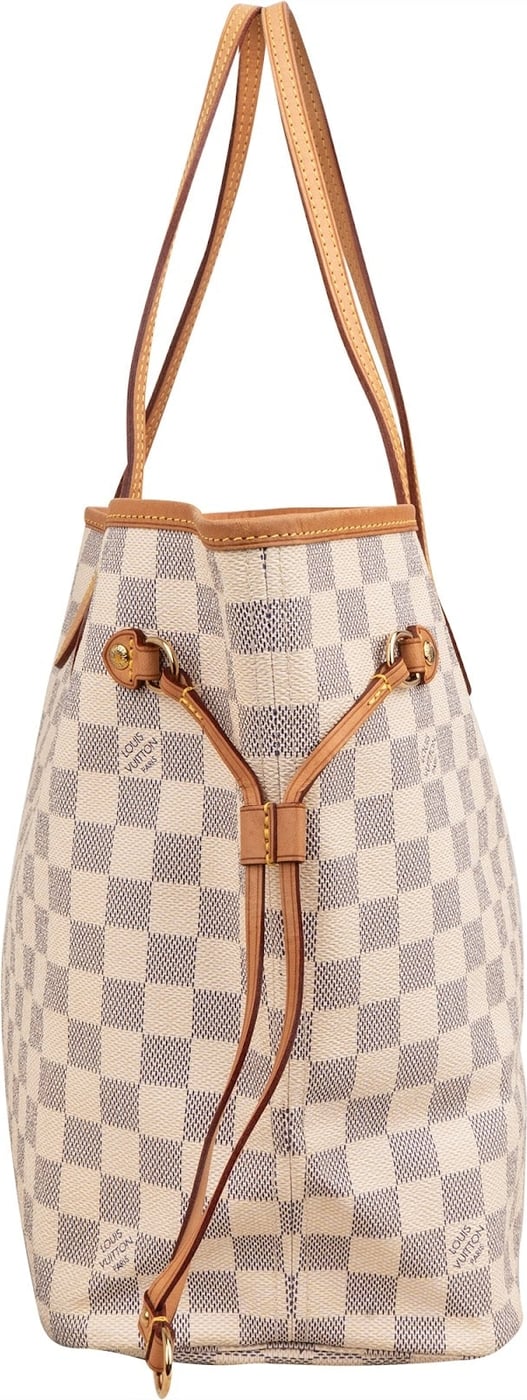 Louis Vuitton Monogram Damier Azur Canvas Neverfull MM Shoulder Bag