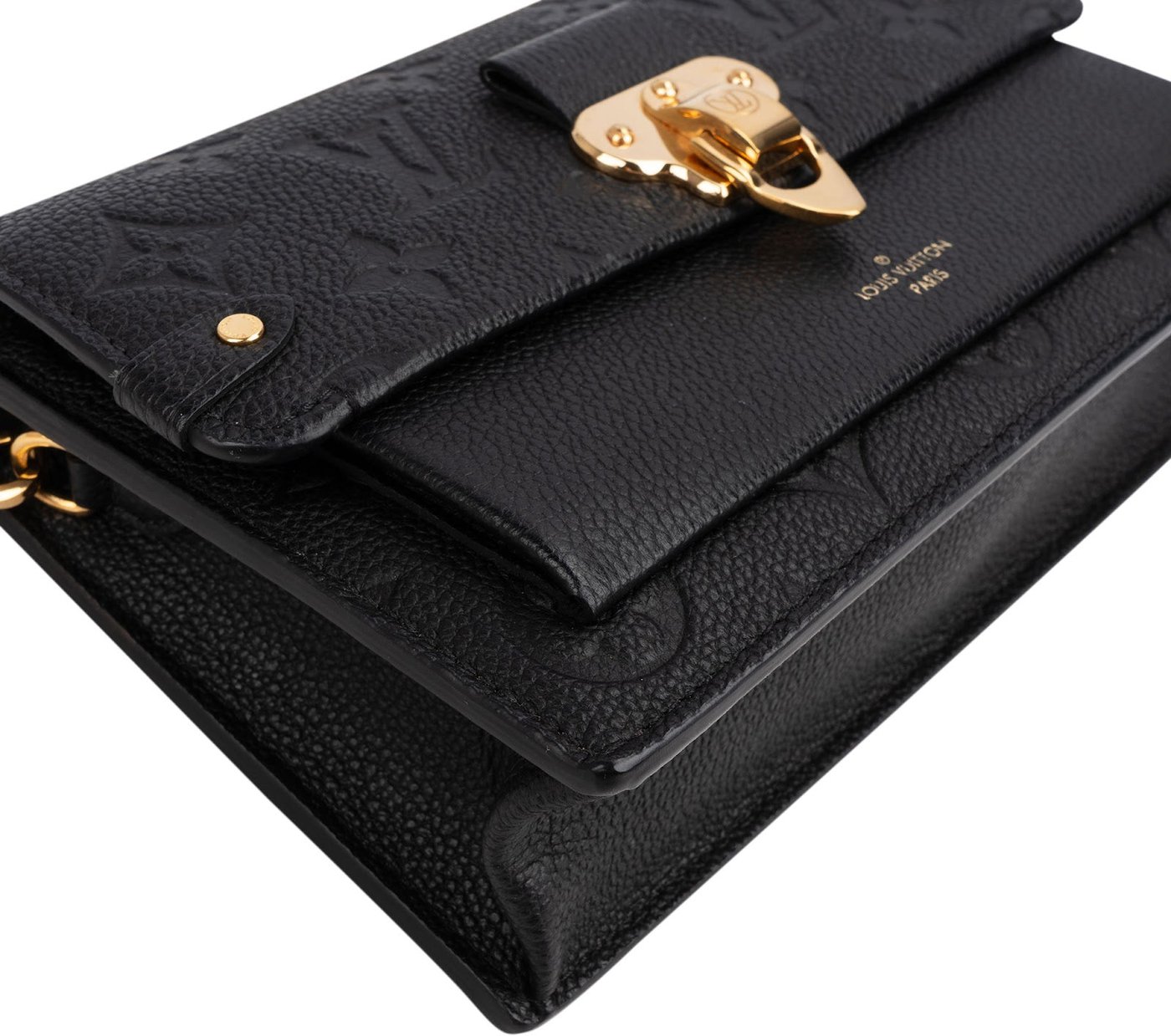 Louis Vuitton Noir Leather Empreinte Monogram Vavin Chain Crossbody Bag