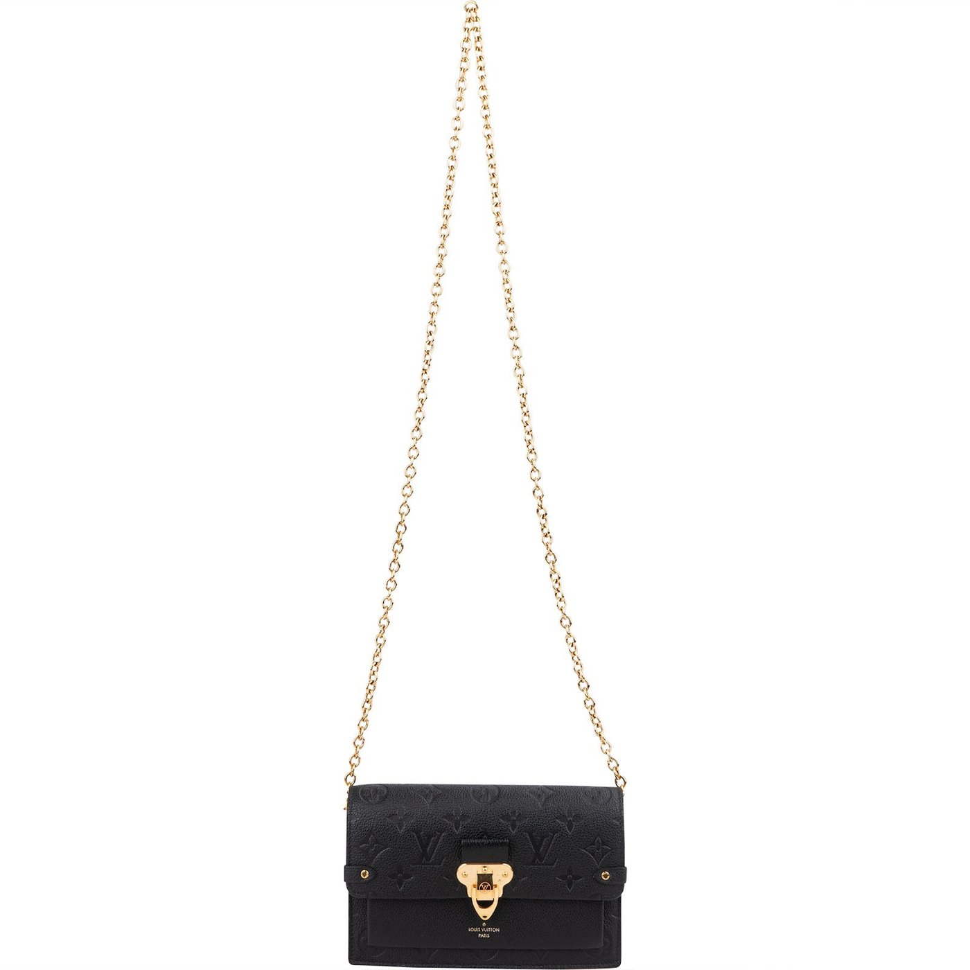 Louis Vuitton Noir Leather Empreinte Monogram Vavin Chain Crossbody Bag