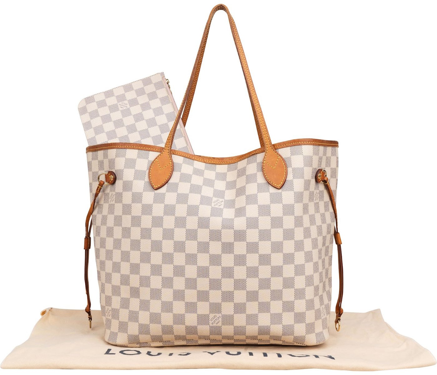 Louis Vuitton Monogram Damier Azur Canvas Neverfull MM Shoulder Bag