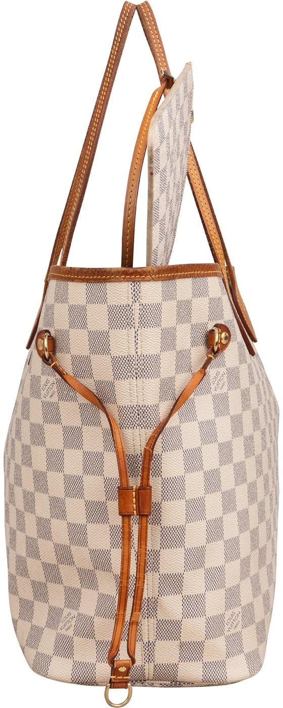 Louis Vuitton Monogram Damier Azur Canvas Neverfull MM Shoulder Bag