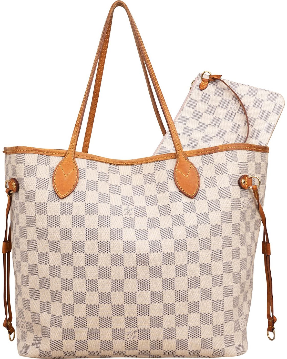 Louis Vuitton Monogram Damier Azur Canvas Neverfull MM Shoulder Bag