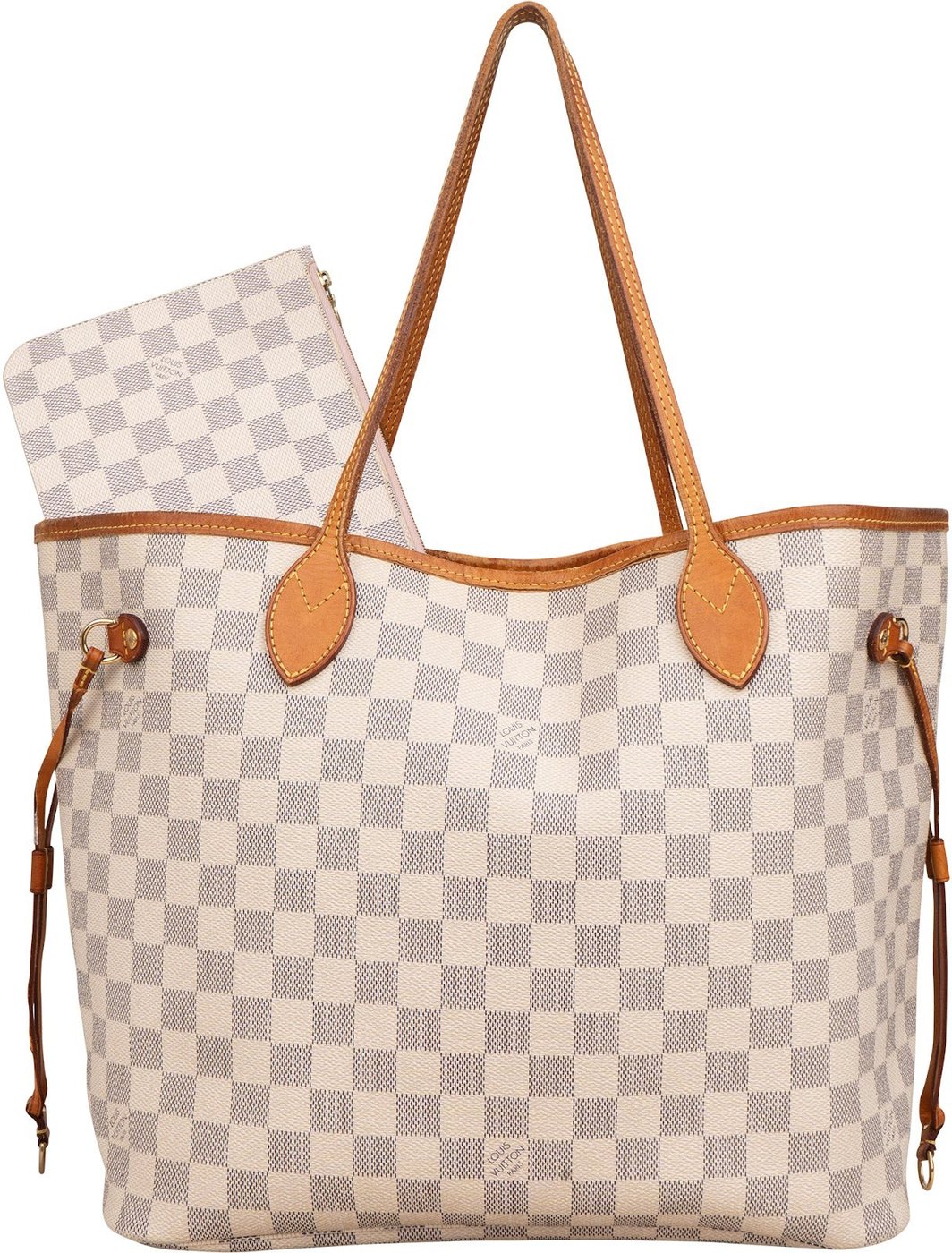 Louis Vuitton Monogram Damier Azur Canvas Neverfull MM Shoulder Bag