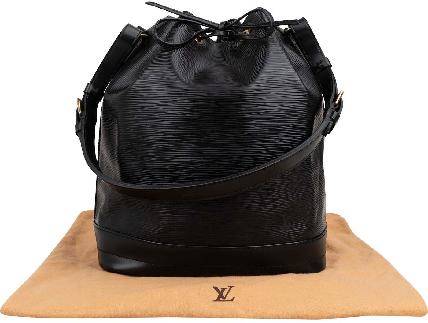 Louis Vuitton Noir Epi Leather Sac Noé Grande Shoulder Bag