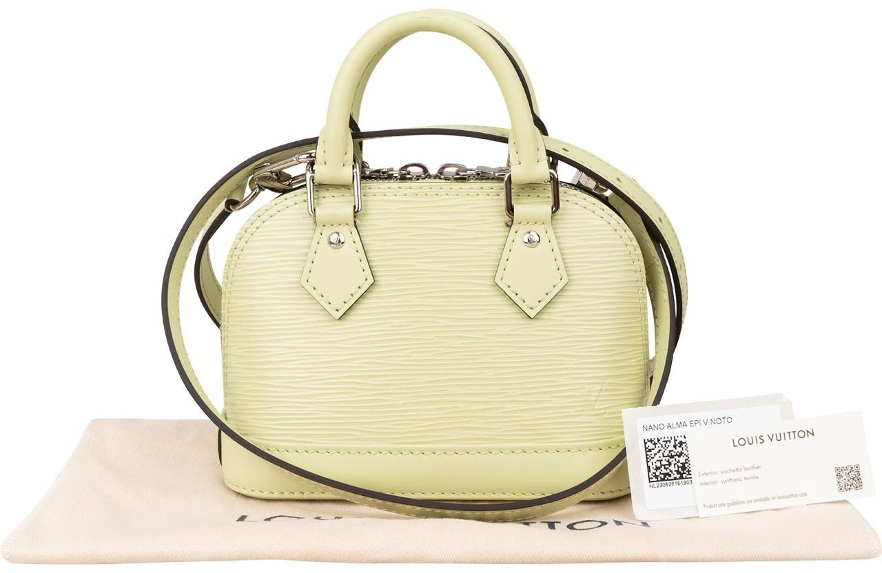 Louis Vuitton Light Green Epi Leather Nano Alma BB Crossbody Bag V Noto