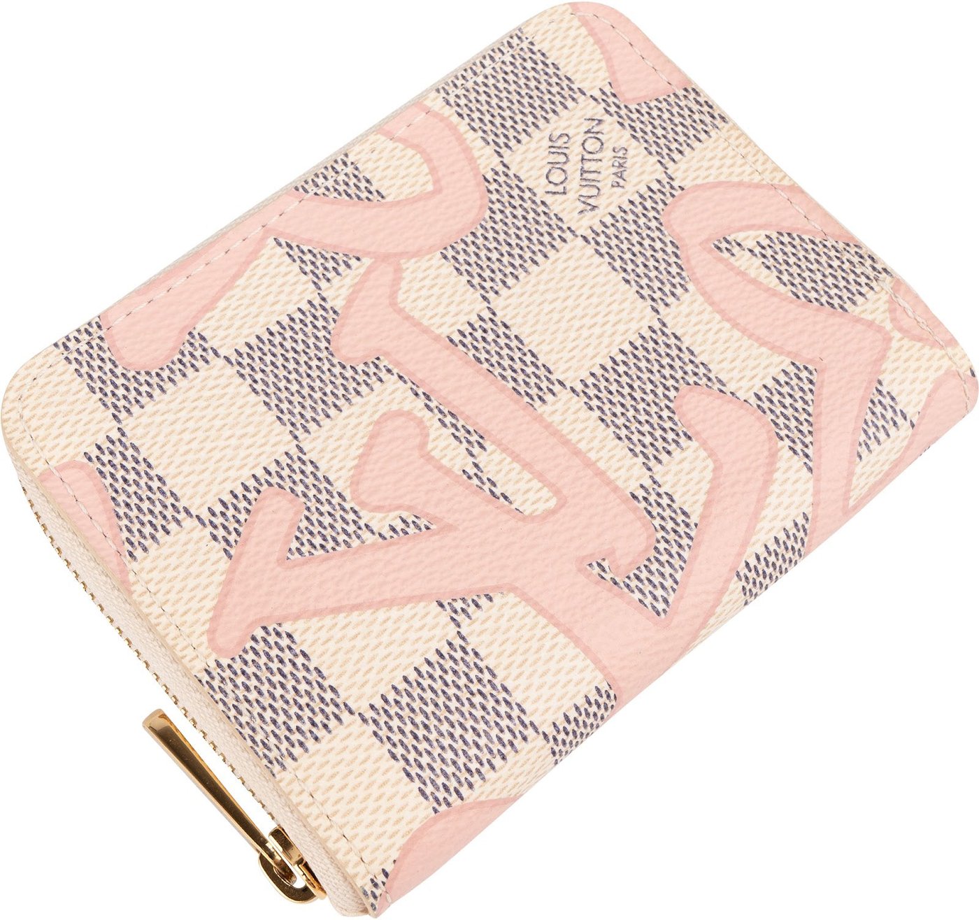 Louis Vuitton Monogram Damier Azur Tahitienne Rose Zippy Coin Purse Wallet