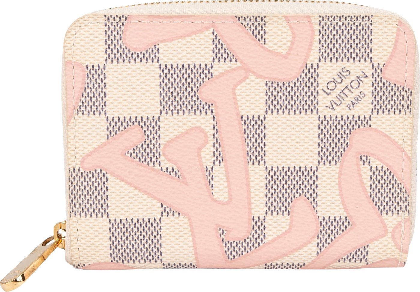 Louis Vuitton Monogram Damier Azur Tahitienne Rose Zippy Coin Purse Wallet