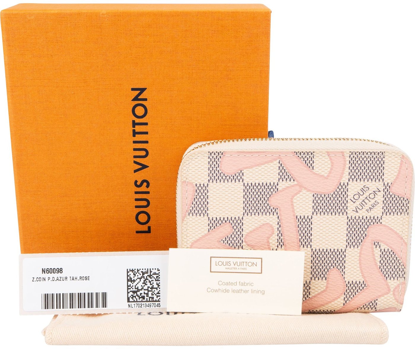 Louis Vuitton Monogram Damier Azur Tahitienne Rose Zippy Coin Purse Wallet