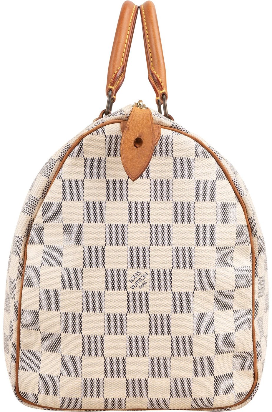 Louis Vuitton Monogram Damier Azur Canvas Speedy 35 Handbag