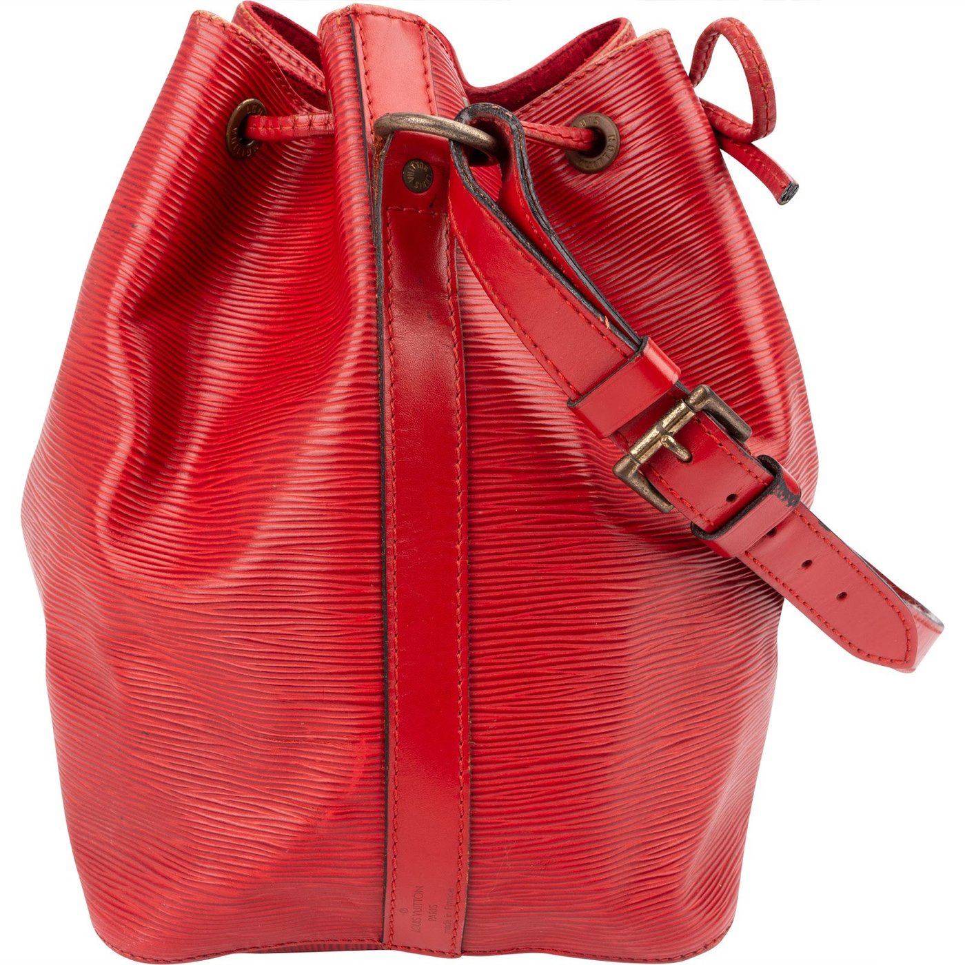Louis Vuitton Red Epi Leather Sac Noé Petit Shoulder Bag