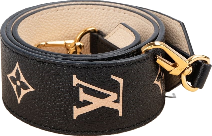 Louis Vuitton Noir Leather Monogram Giant Reverse Bags Strap