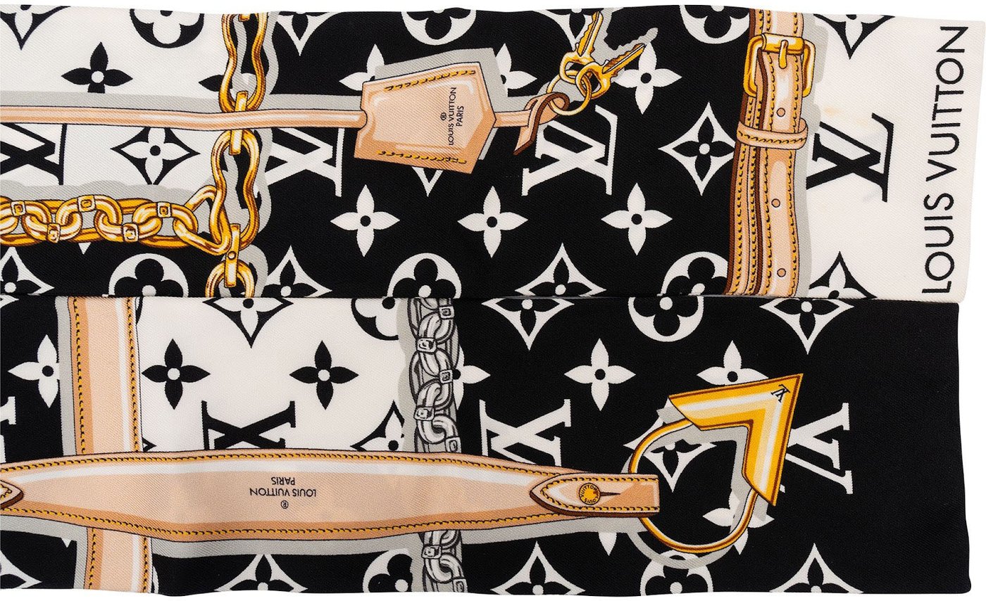 Louis Vuitton Silk Ultimate Monogram Bandeau Twilly Tuch Scarf