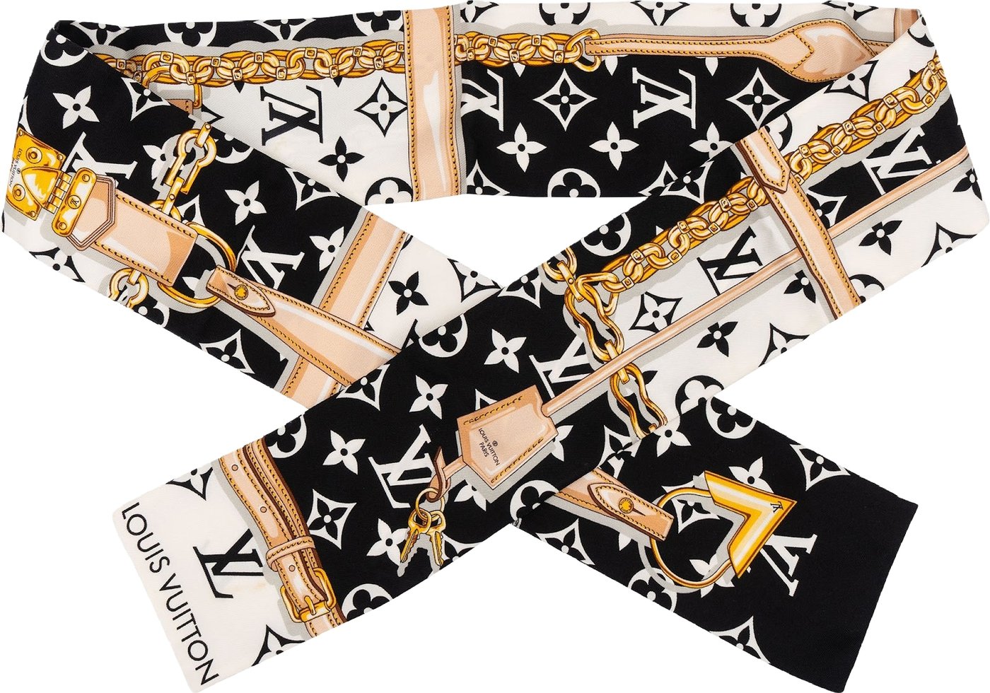 Louis Vuitton Silk Ultimate Monogram Bandeau Twilly Tuch Scarf