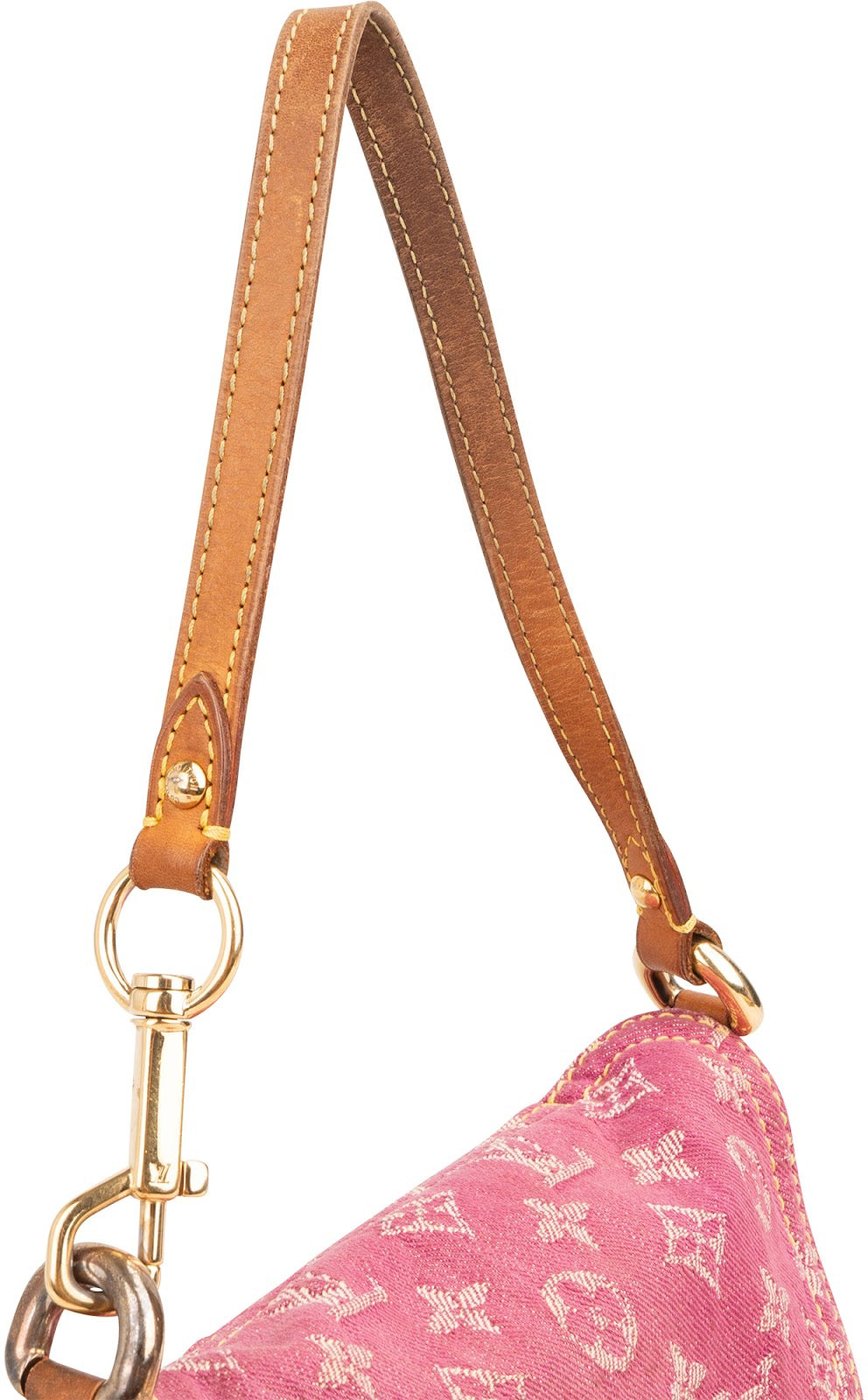 Louis Vuitton Pink Monogram Denim Pleaty Handbag