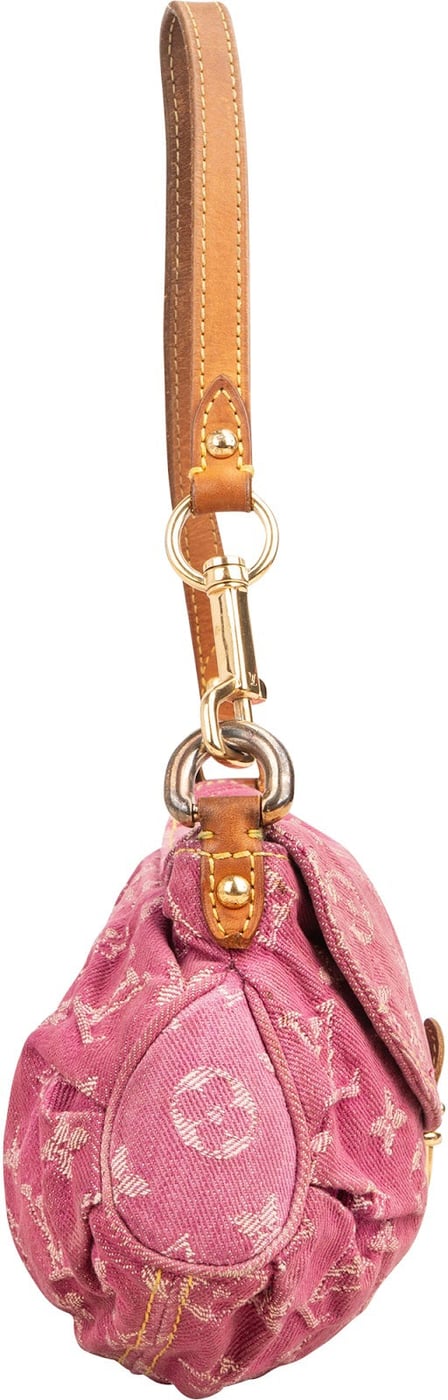 Louis Vuitton Pink Monogram Denim Pleaty Handbag