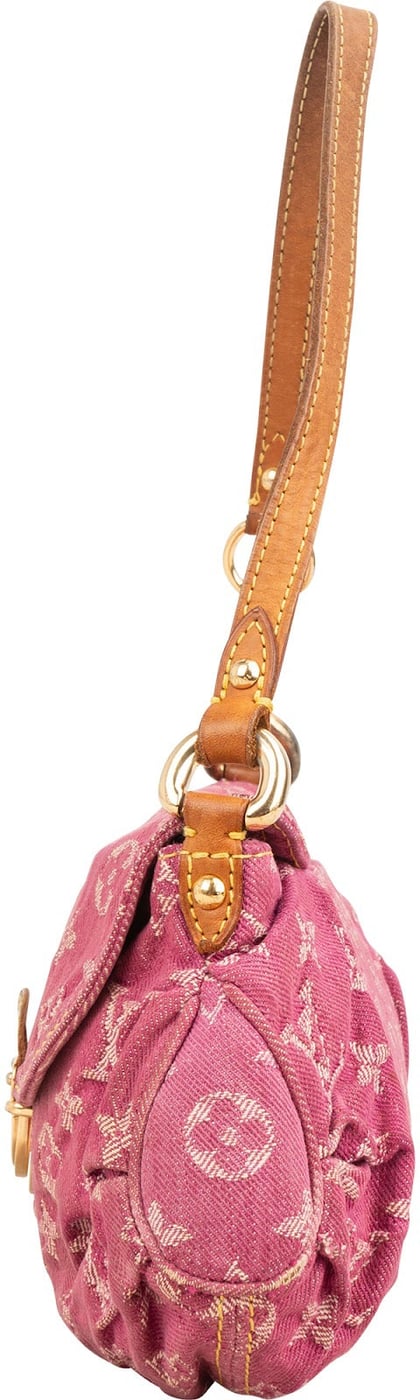 Louis Vuitton Pink Monogram Denim Pleaty Handbag
