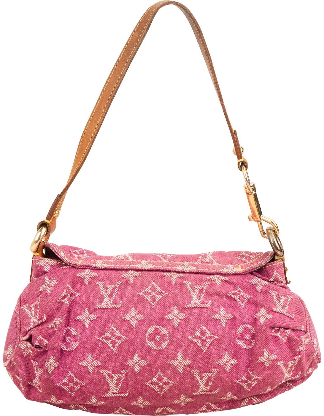Louis Vuitton Pink Monogram Denim Pleaty Handbag