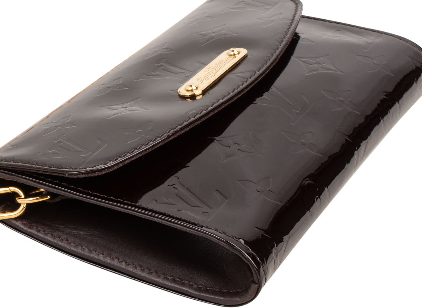 Louis Vuitton Monogram Vernis Leather Bel Air Pochette Wallet On Chain Crossbody Bag