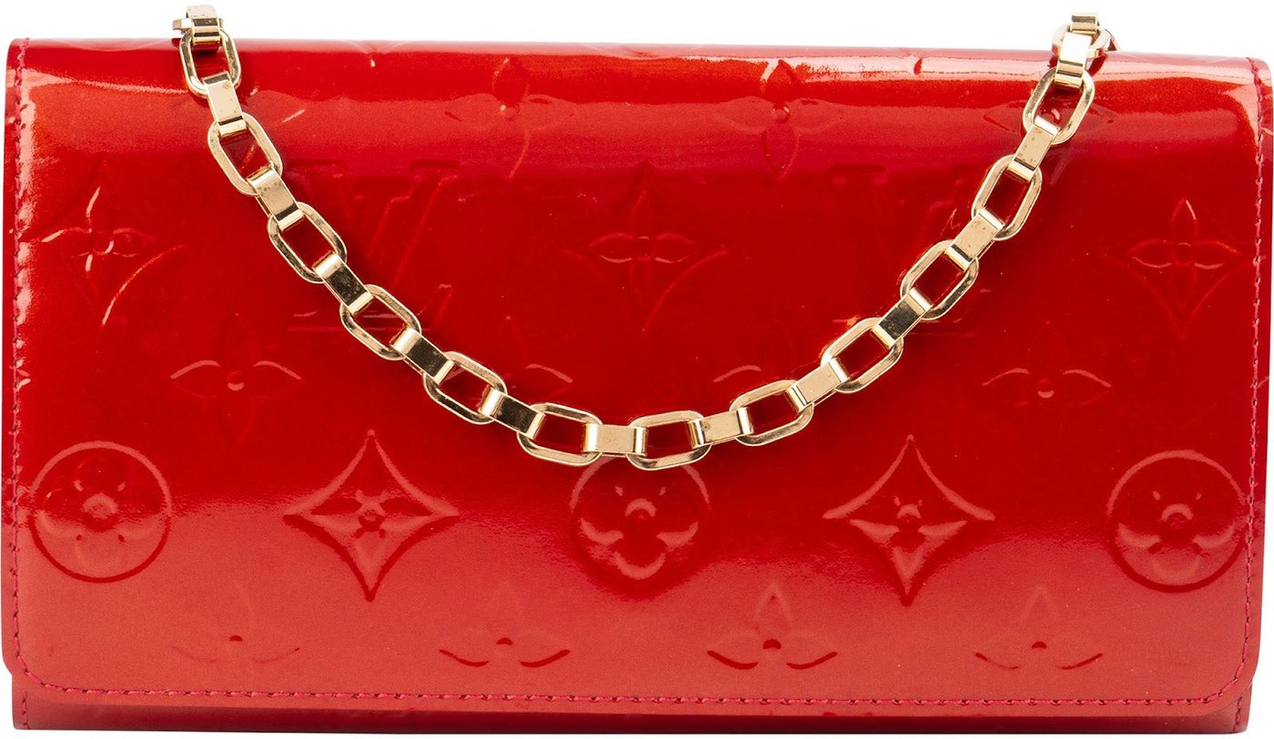 Louis Vuitton Monogram Vernis Leather Wallet On Chain Shoulder Bag