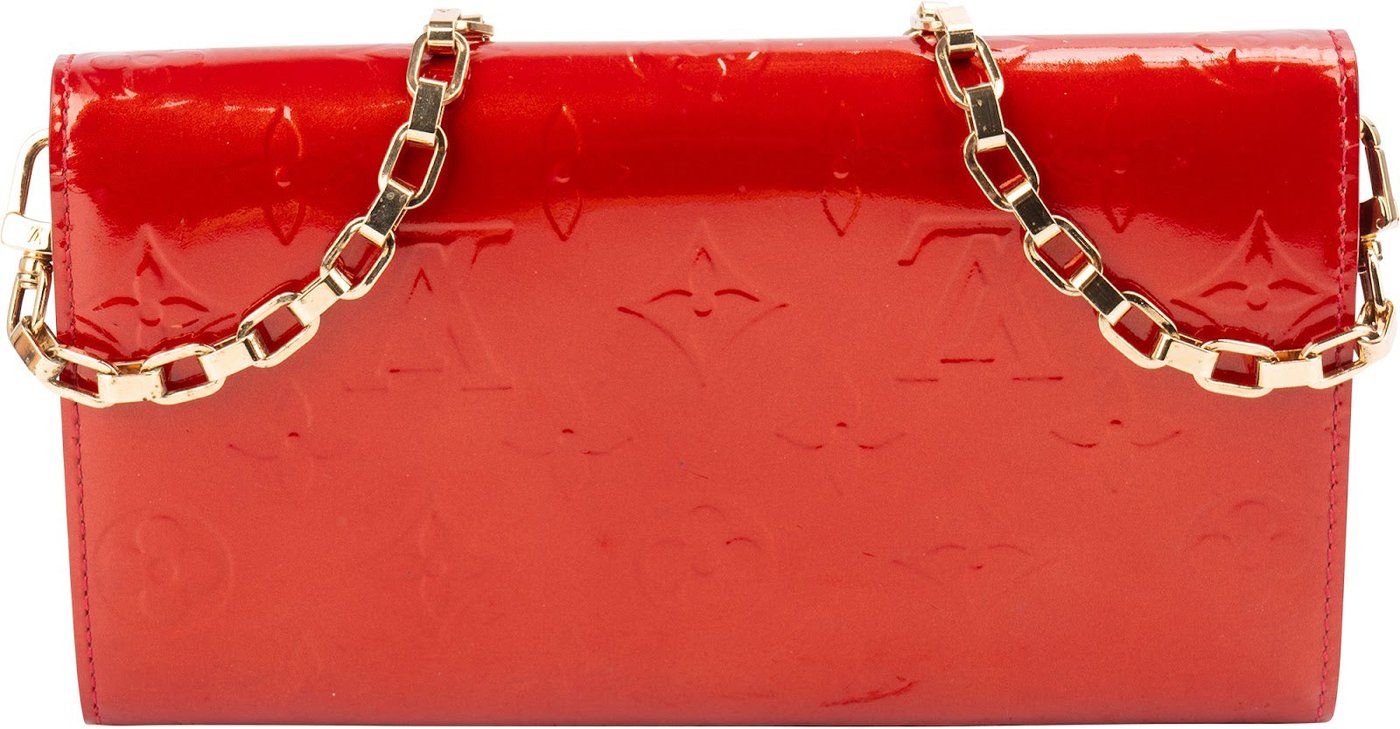 Louis Vuitton Monogram Vernis Leather Wallet On Chain Shoulder Bag