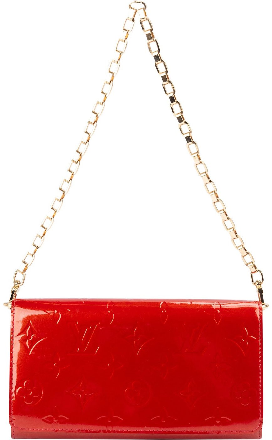 Louis Vuitton Monogram Vernis Leather Wallet On Chain Shoulder Bag