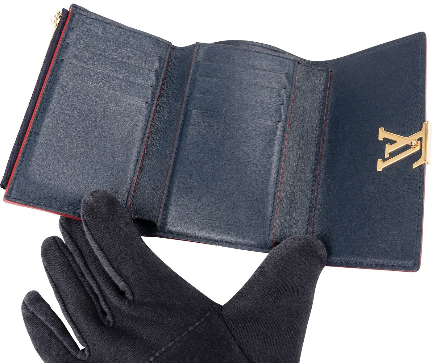 Louis Vuitton Blue Taurillon Leather Capucines Compact Wallet
