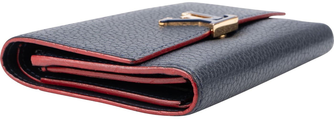 Louis Vuitton Blue Taurillon Leather Capucines Compact Wallet