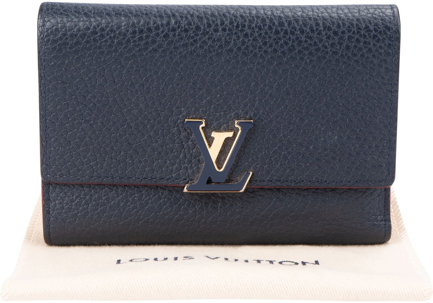 Louis Vuitton Blue Taurillon Leather Capucines Compact Wallet