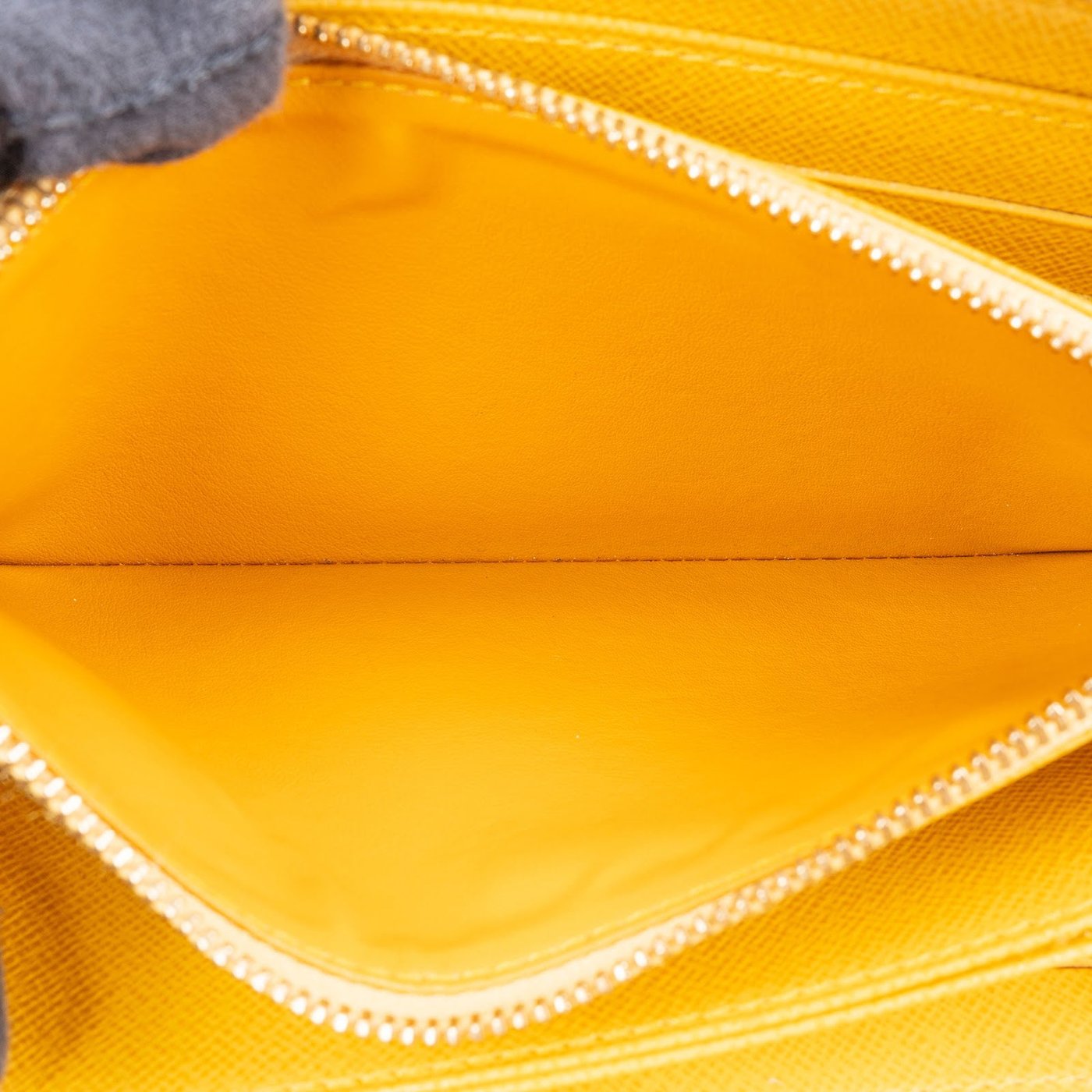 Louis Vuitton Yellow Calfskin Emblem Zippy Wallet