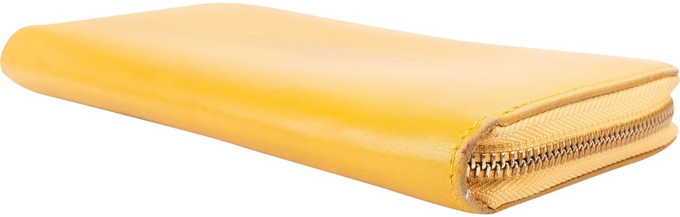 Louis Vuitton Yellow Calfskin Emblem Zippy Wallet