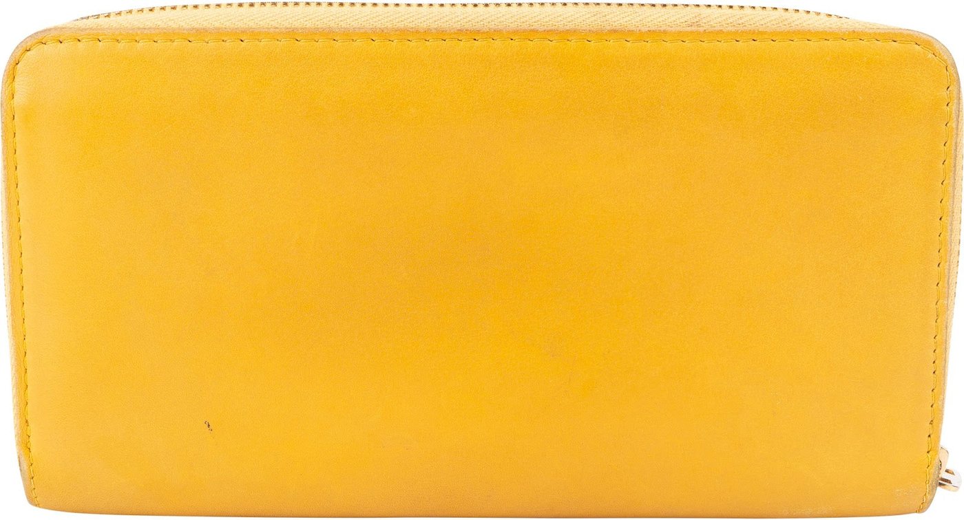 Louis Vuitton Yellow Calfskin Emblem Zippy Wallet