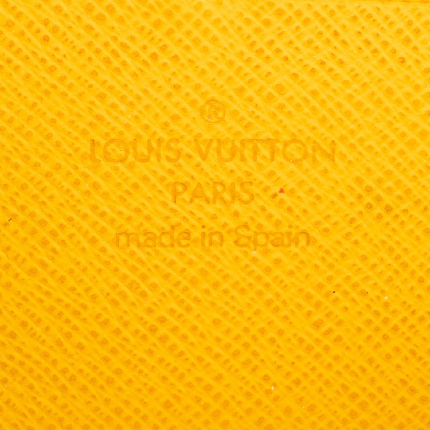 Louis Vuitton Yellow Calfskin Emblem Zippy Wallet