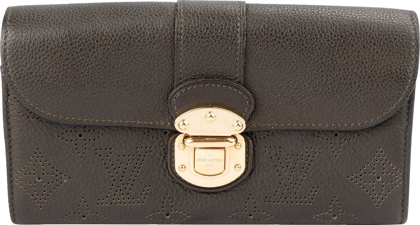 Louis Vuitton Olive Green Mahina Leather Amelia Wallet