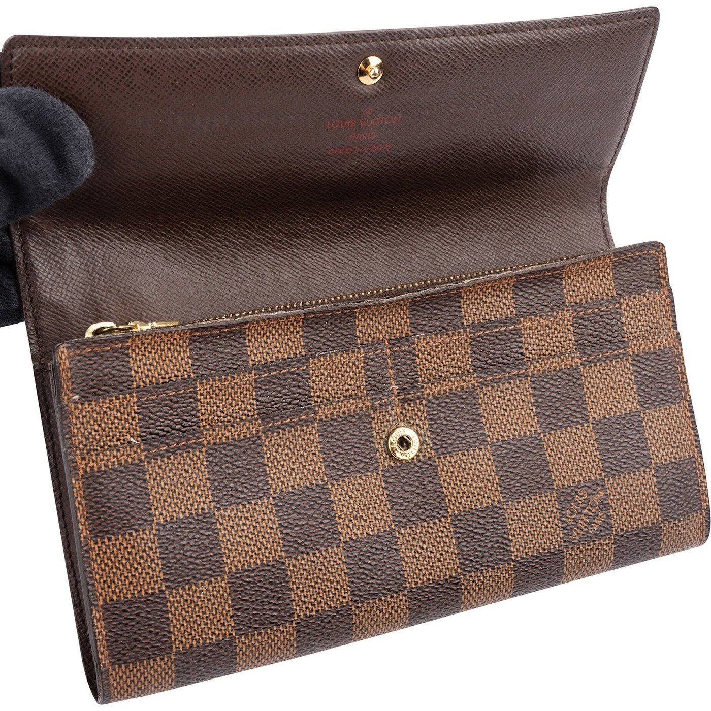 Louis Vuitton Monogram Damier Ebene Canvas Sarah Wallet