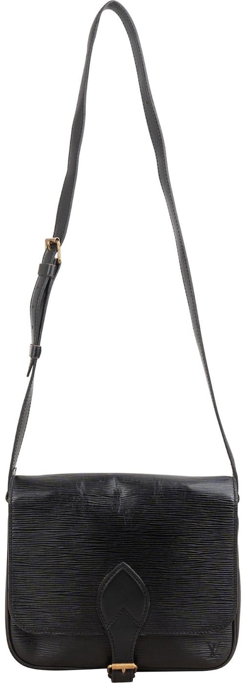 Louis Vuitton Noir Epi Leather Cartouchiere MM Shoulder Bag