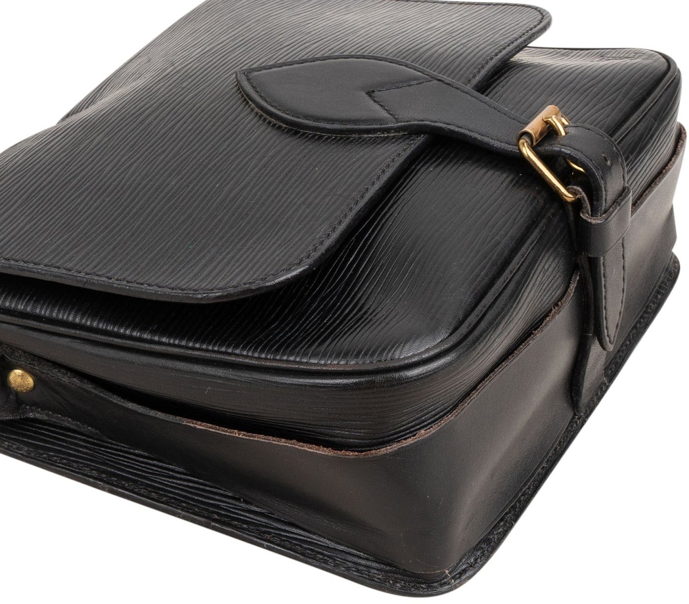 Louis Vuitton Noir Epi Leather Cartouchiere MM Shoulder Bag