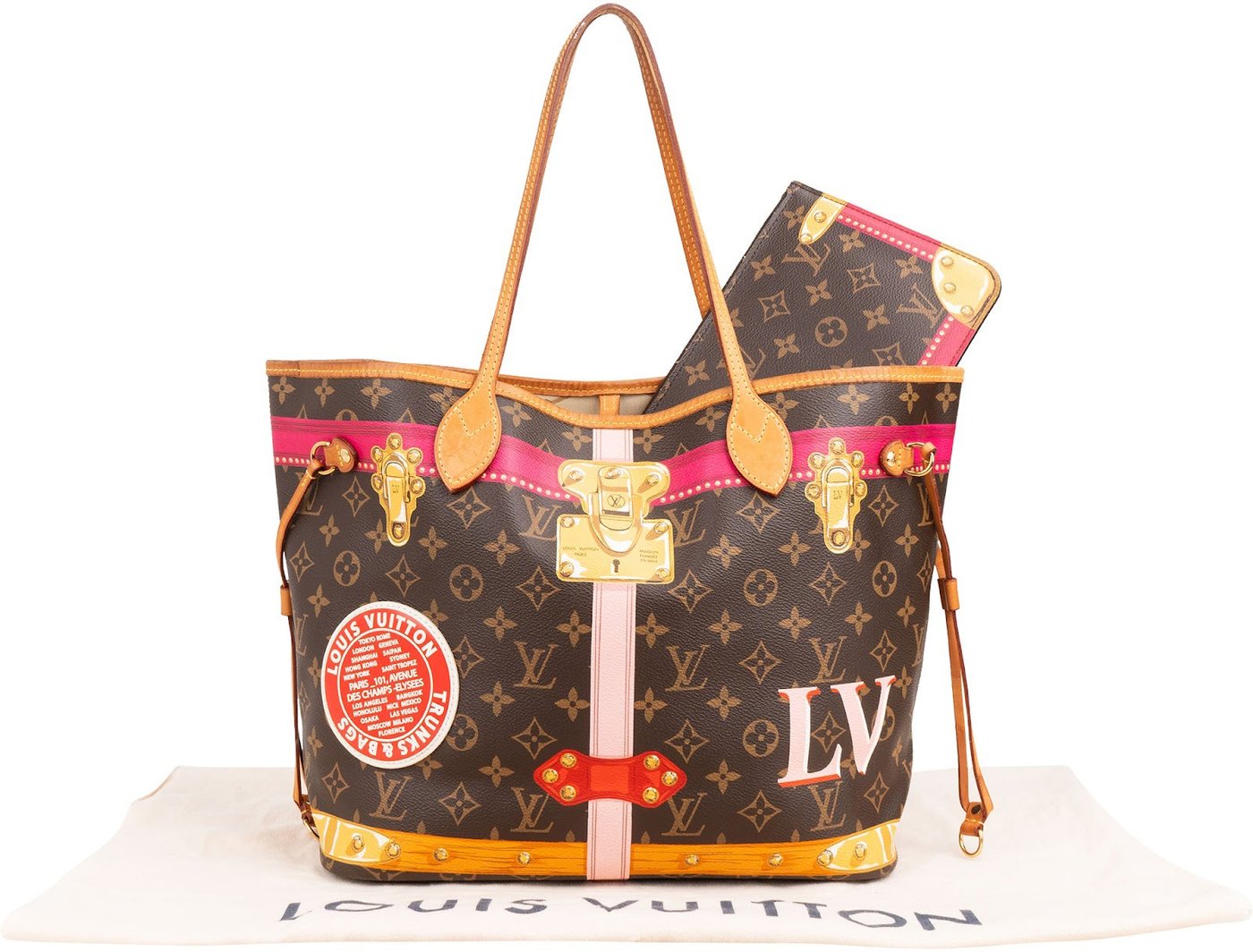 Louis Vuitton Monogram Canvas Summer Trunks Neverfull MM Shoulder Bag