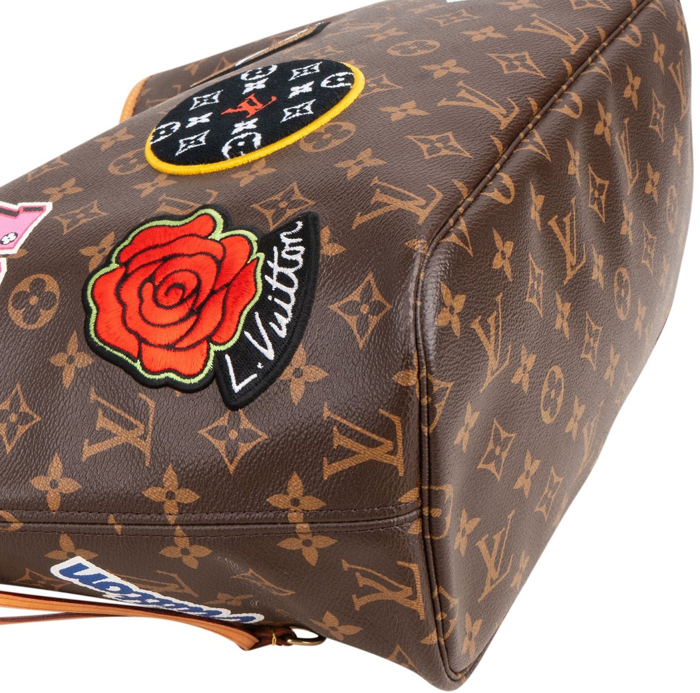 Louis Vuitton Monogram Canvas My LV World Tour Patches Neverfull MM Shoulder Bag