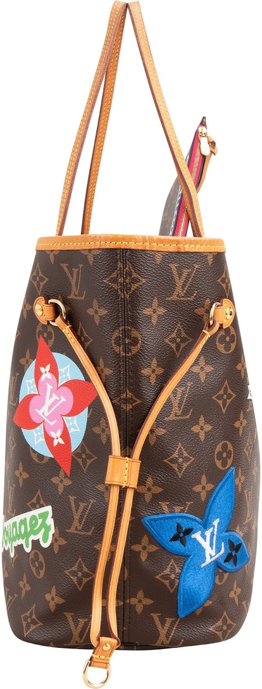 Louis Vuitton Monogram Canvas My LV World Tour Patches Neverfull MM Shoulder Bag