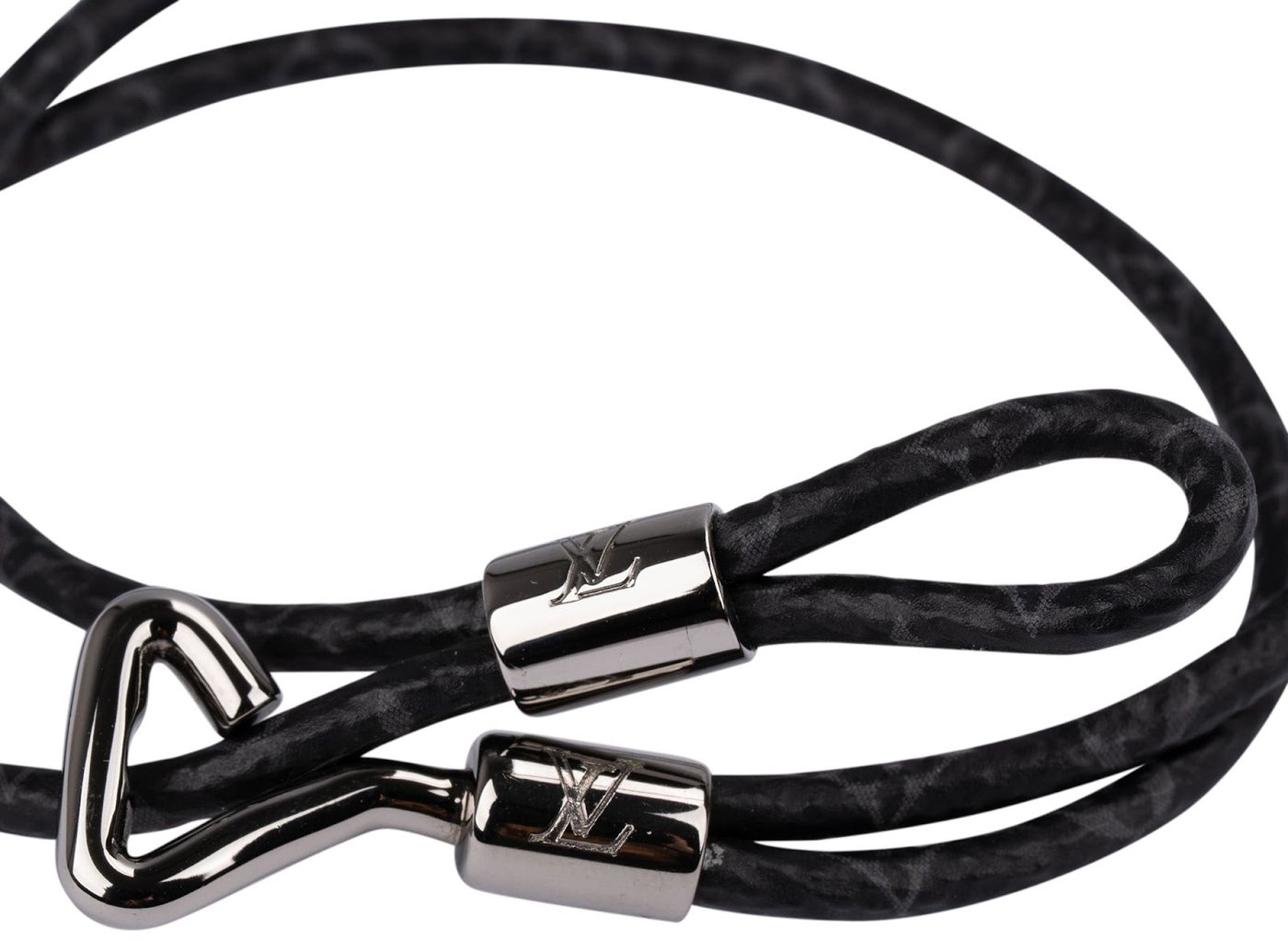 Louis Vuitton Monogram Eclipse Canvas Pin Double Tour Bracelet M8094